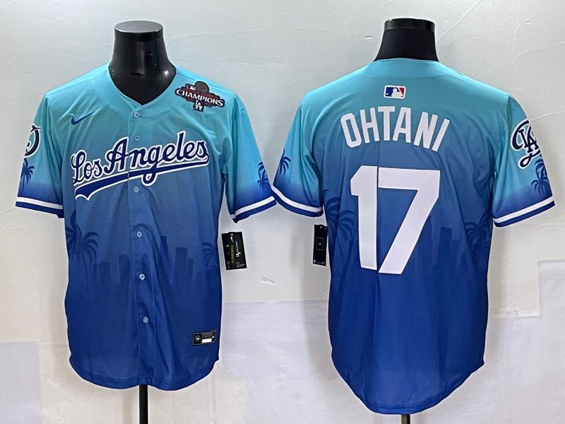 Men 2025 Los Angeles Dodgers #17 Ohtani Blue Nike MLB Jersey Daoqite style 5